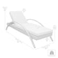 Aloha Adjustable Patio Outdoor Chaise Lounge Chair in White Wicker and Grey Cushions By Armen Living | Outdoor Chaise Lounges | Modishstore - 9