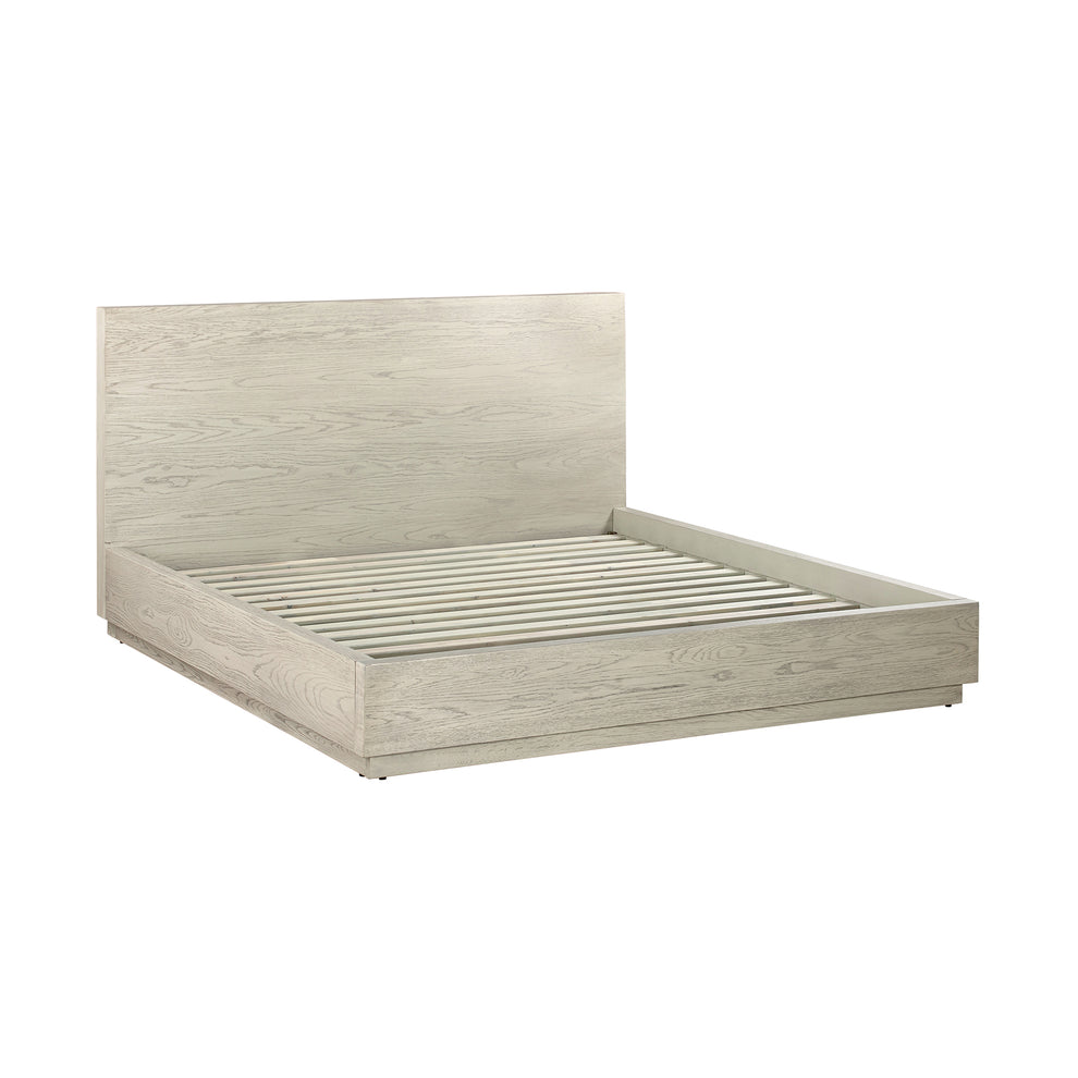 Abbey King Platform Bed Frame in Grey Oak Wood By Armen Living | Beds | Modishstore - 3