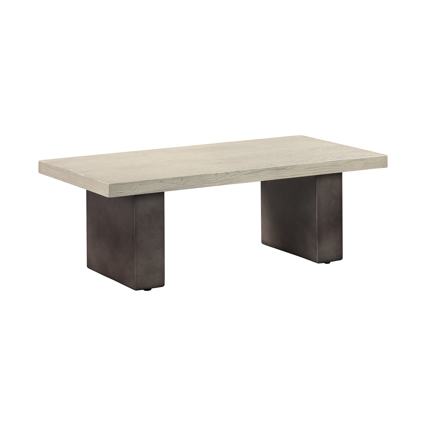 Abbey Concrete and Grey Oak Wood Dining Table By Armen Living | Dining Tables | Modishstore - 3