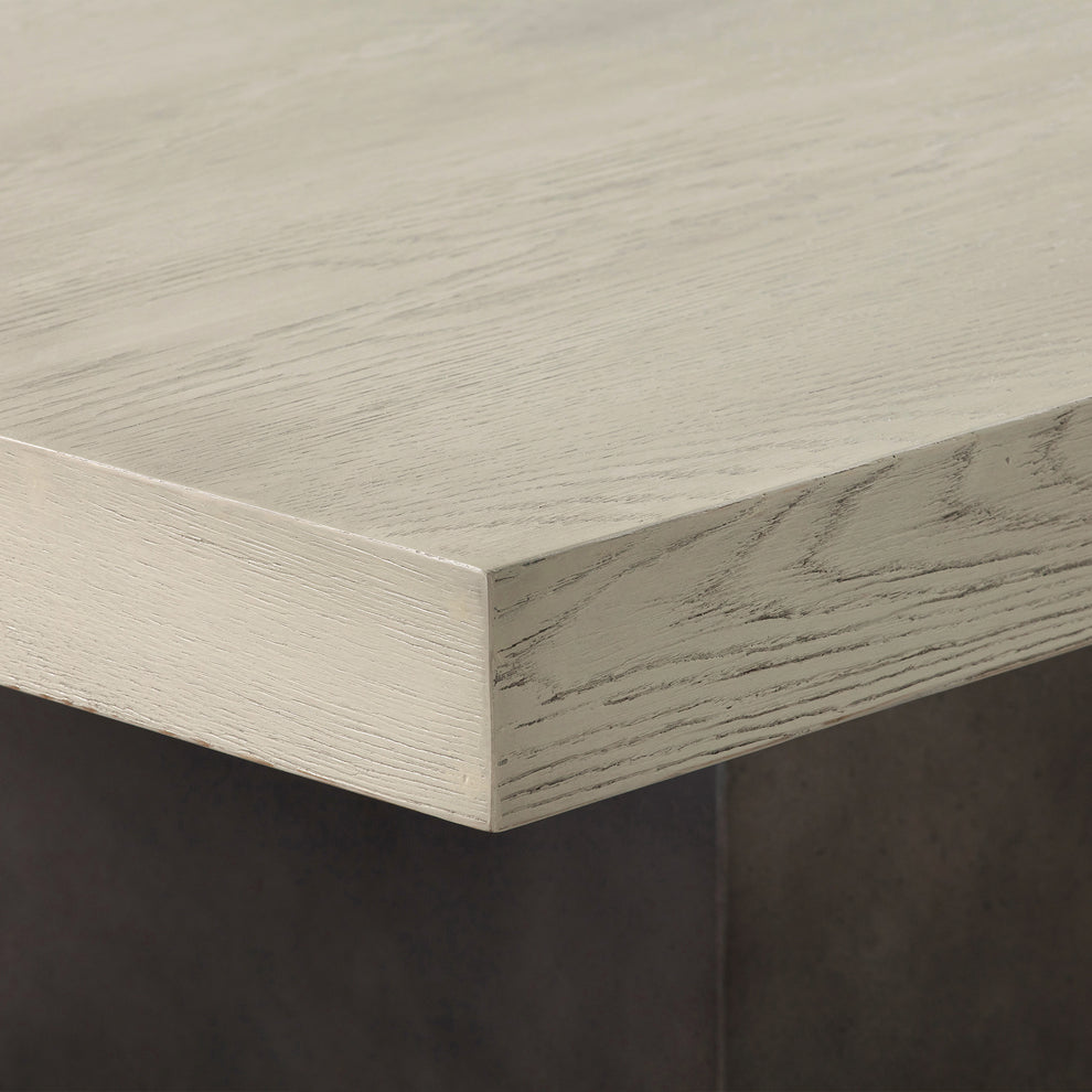 Abbey Concrete and Grey Oak Wood Dining Table By Armen Living | Dining Tables | Modishstore - 6