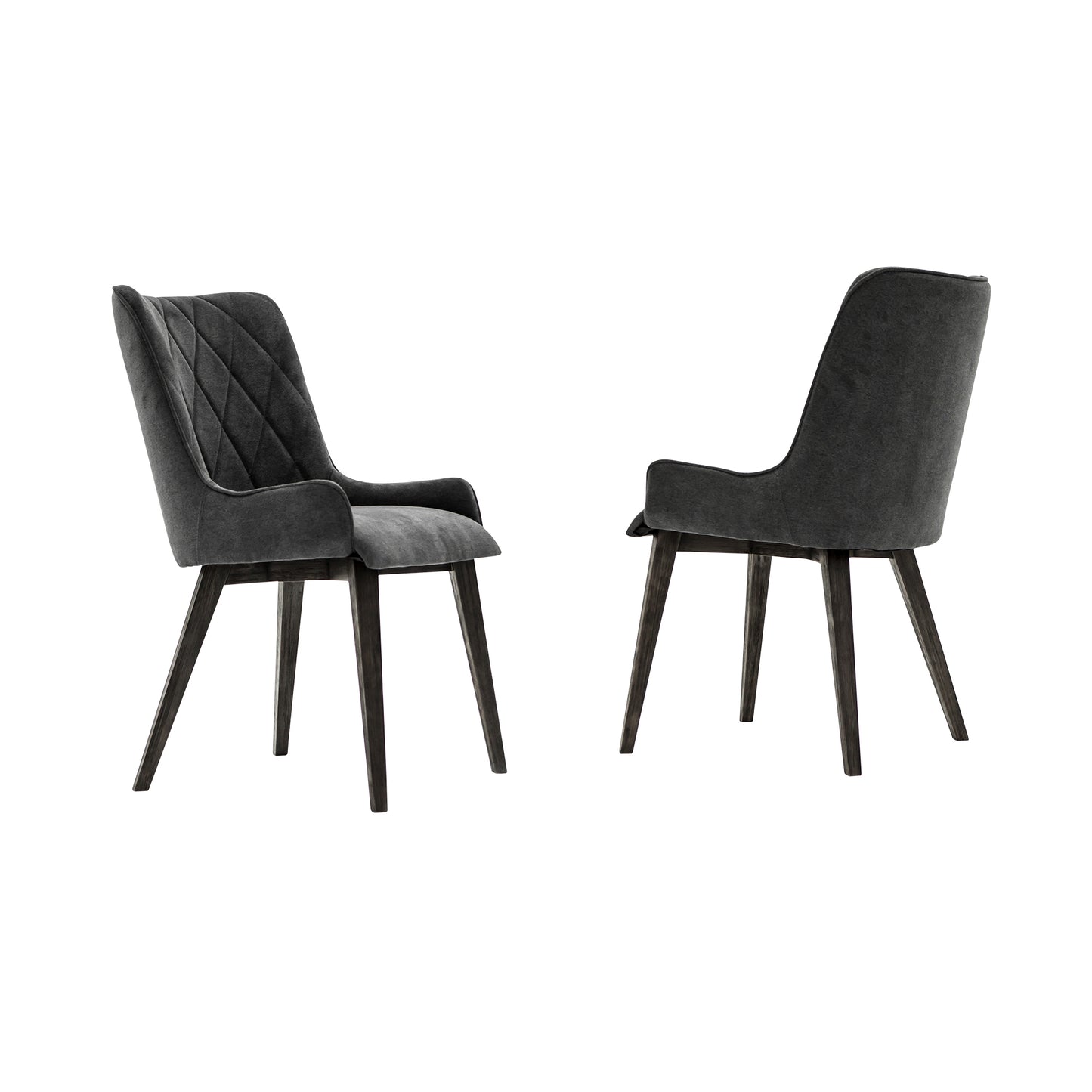 Alana Charcoal Upholstered Dining Chair - Set of 2 By Armen Living | Dining Chairs | Modishstore - 2