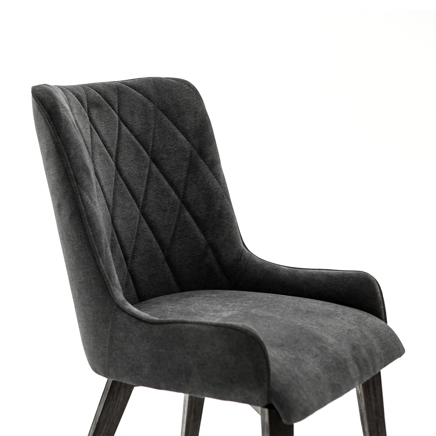 Alana Charcoal Upholstered Dining Chair - Set of 2 By Armen Living | Dining Chairs | Modishstore - 4