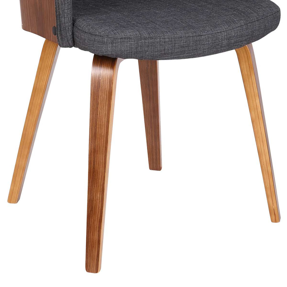Alpine Mid-Century Dining Chair in Charcoal Fabric with Walnut Wood By Armen Living | Dining Chairs | Modishstore - 5