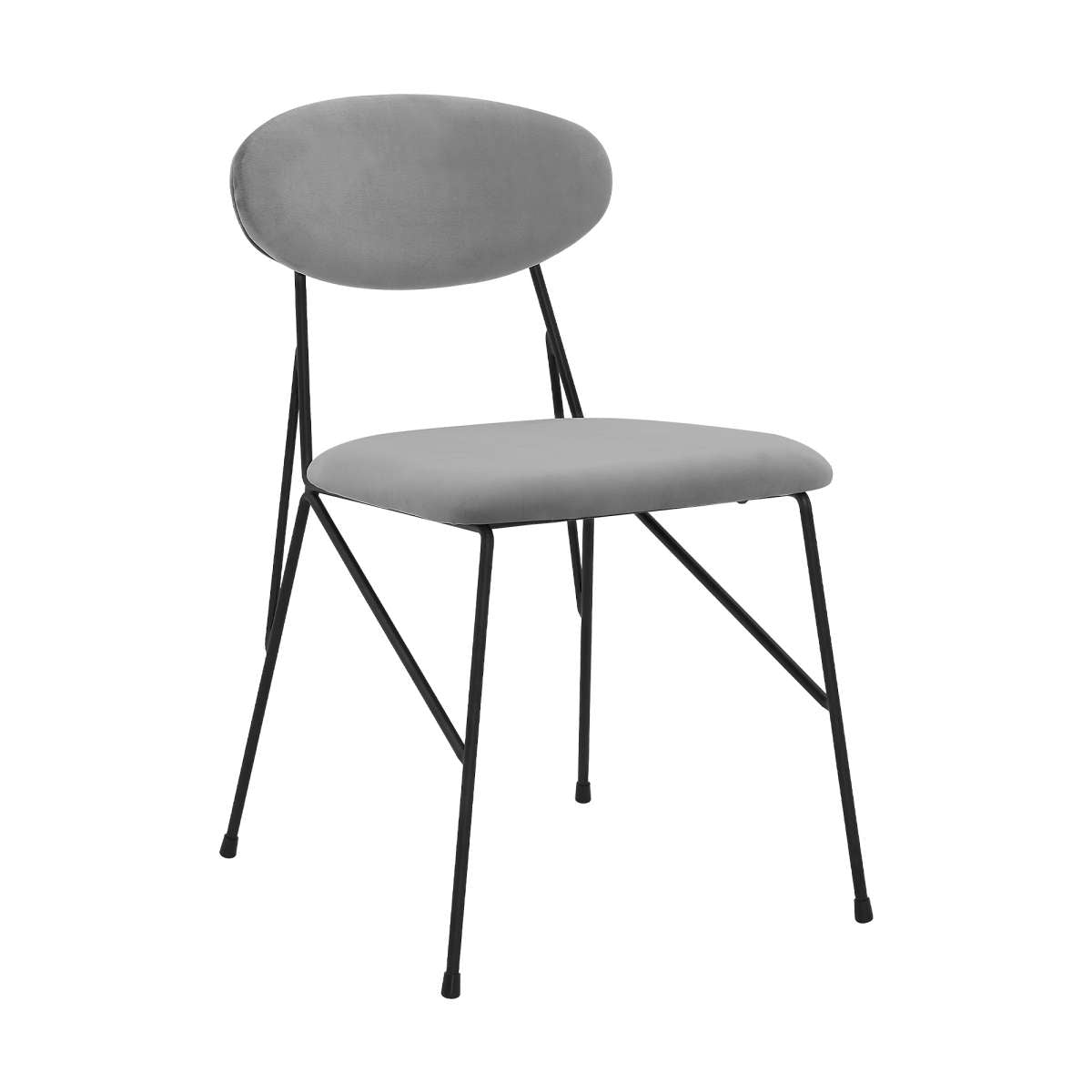 Alice Gray Velvet and Metal Dining Room Chairs - Set of 2 By Armen Living | Dining Chairs | Modishstore - 2
