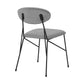 Alice Gray Velvet and Metal Dining Room Chairs - Set of 2 By Armen Living | Dining Chairs | Modishstore - 3
