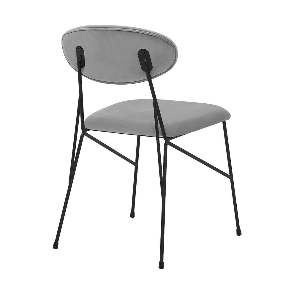 Alice Gray Velvet and Metal Dining Room Chairs - Set of 2 By Armen Living | Dining Chairs | Modishstore - 3