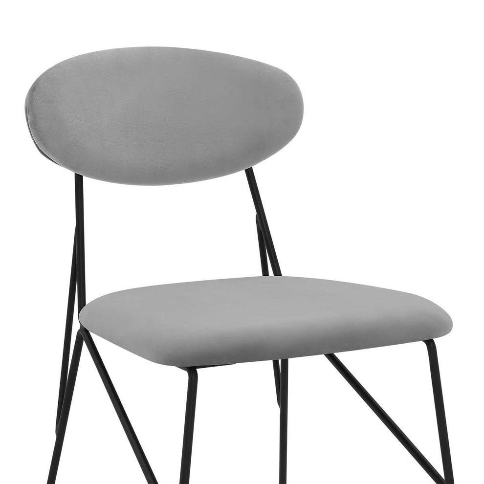 Alice Gray Velvet and Metal Dining Room Chairs - Set of 2 By Armen Living | Dining Chairs | Modishstore - 4