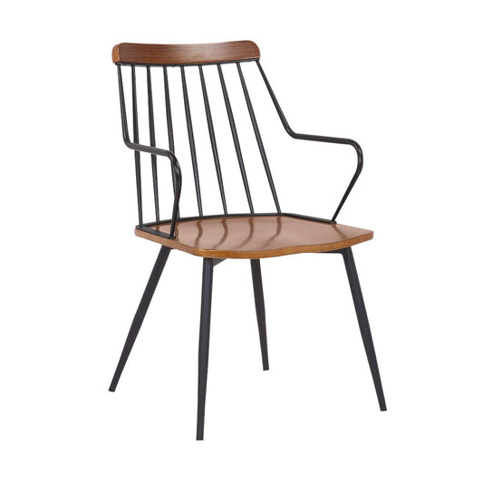Alcott Contemporary Walnut and Metal Dining Room Chair By Armen Living | Dining Chairs | Modishstore
