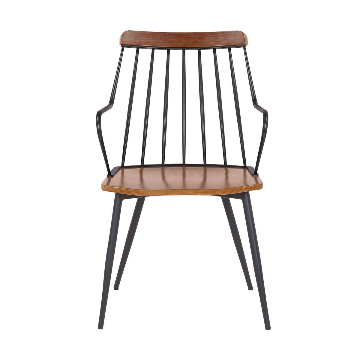 Alcott Contemporary Walnut and Metal Dining Room Chair By Armen Living | Dining Chairs | Modishstore - 2