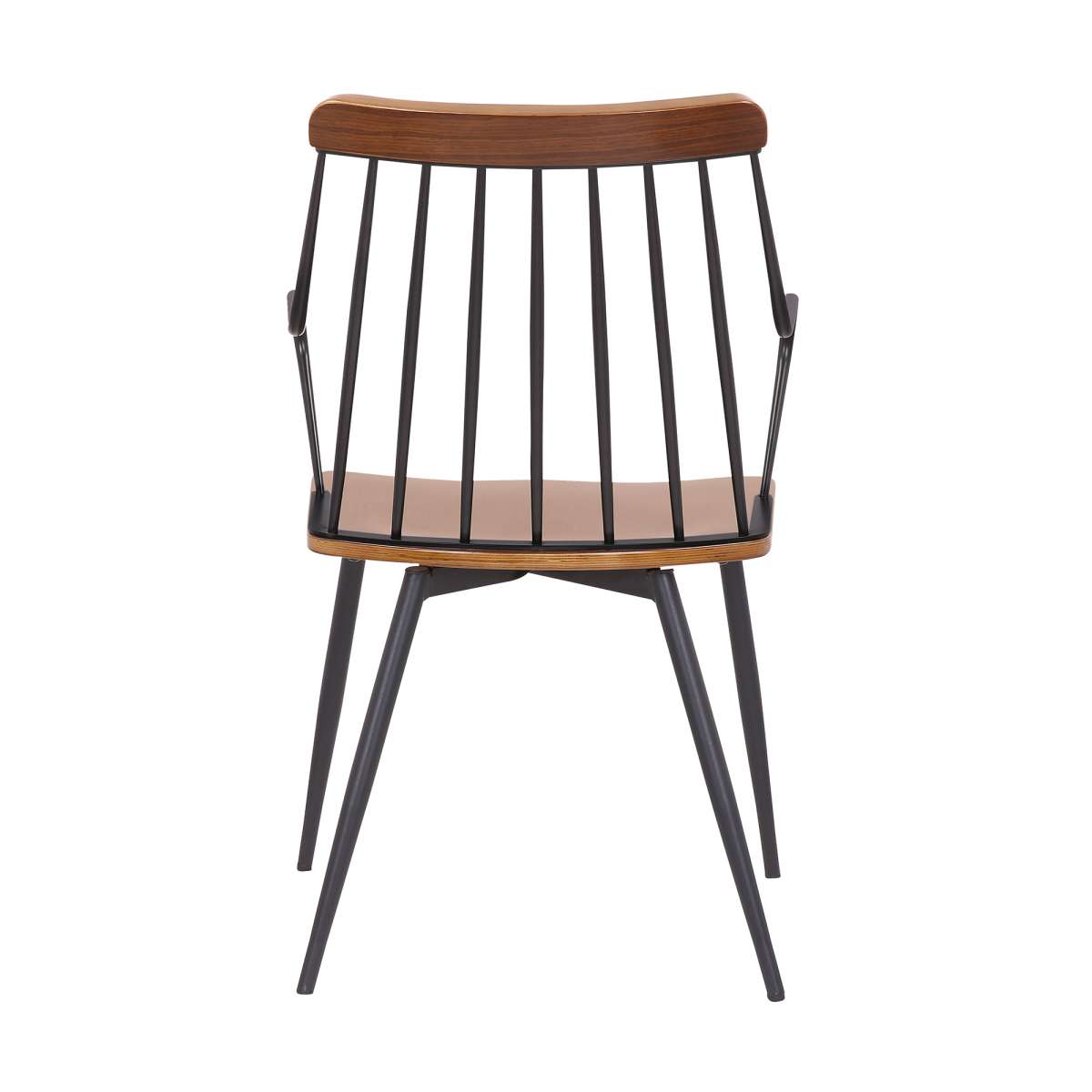 Alcott Contemporary Walnut and Metal Dining Room Chair By Armen Living | Dining Chairs | Modishstore - 4