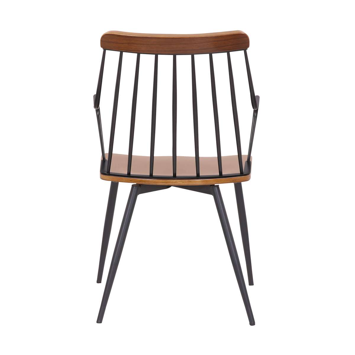 Alcott Contemporary Walnut and Metal Dining Room Chair By Armen Living | Dining Chairs | Modishstore - 4