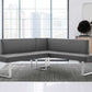 Amanda Contemporary Nook Corner Dining Bench in Gray Faux Leather and Chrome Finish By Armen Living | Sofas |  Modishstore 