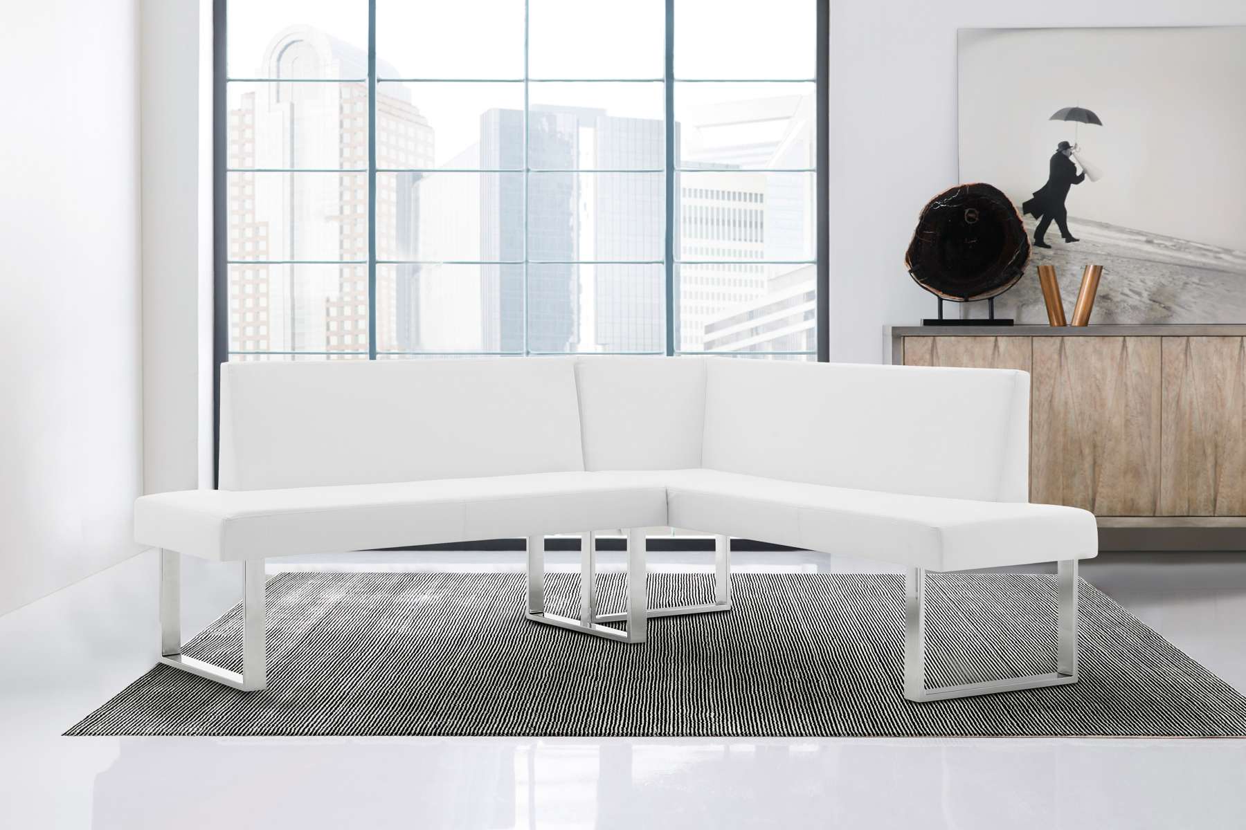 Amanda White Corner Sofa By Armen Living | Sofas |  Modishstore 