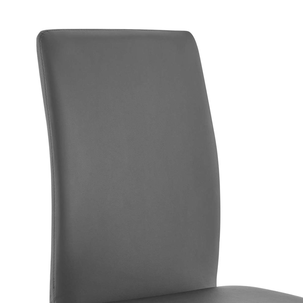 Amanda Contemporary Side Chair in Gray Faux Leather and Chrome Finish - Set of 2 By Armen Living | Dining Chairs | Modishstore - 5