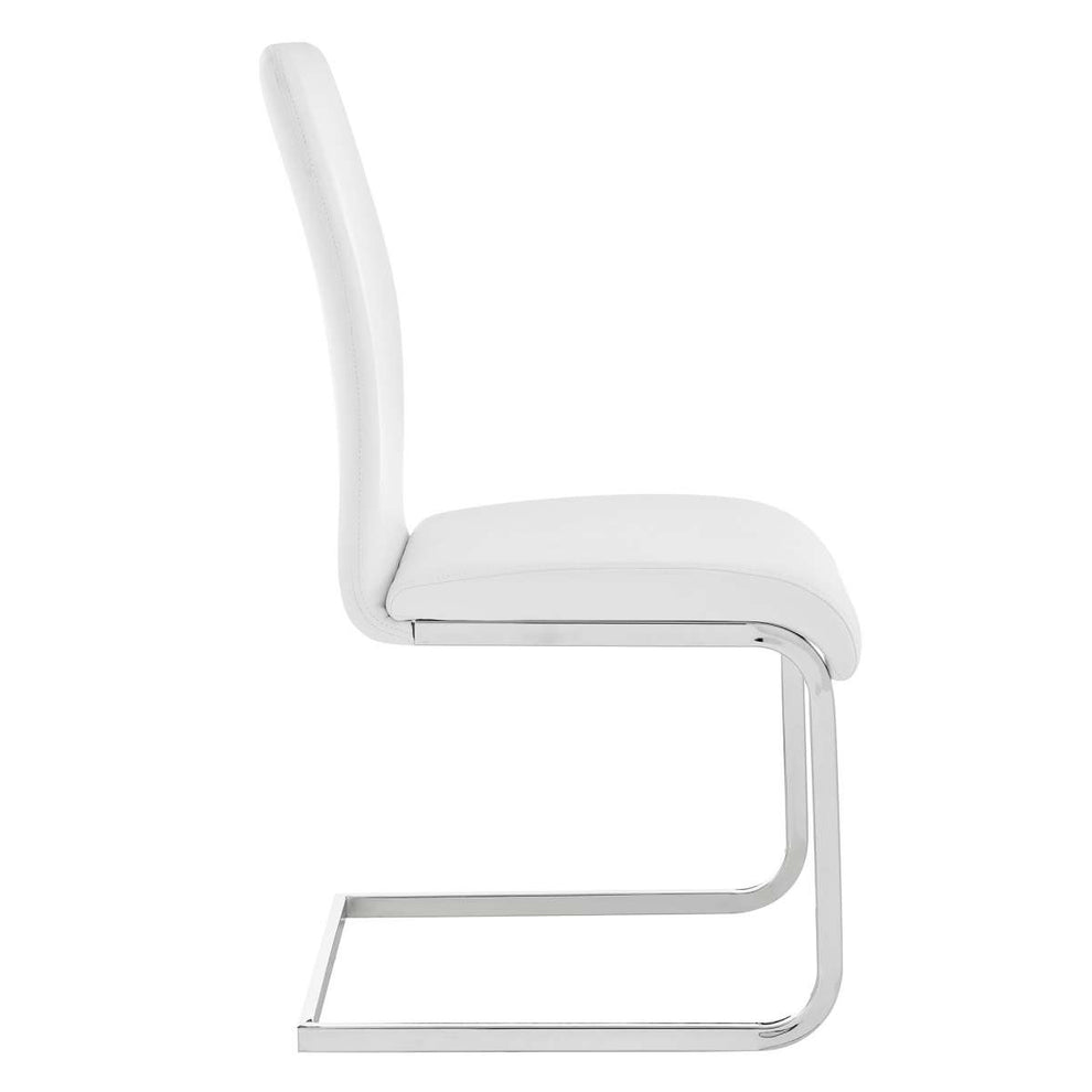 Amanda Contemporary Side Chair in Gray Faux Leather and Chrome Finish - Set of 2 By Armen Living | Dining Chairs | Modishstore - 9