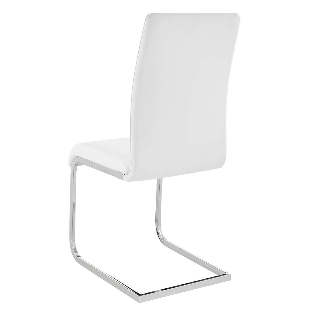 Amanda Contemporary Side Chair in Gray Faux Leather and Chrome Finish - Set of 2 By Armen Living | Dining Chairs | Modishstore - 10