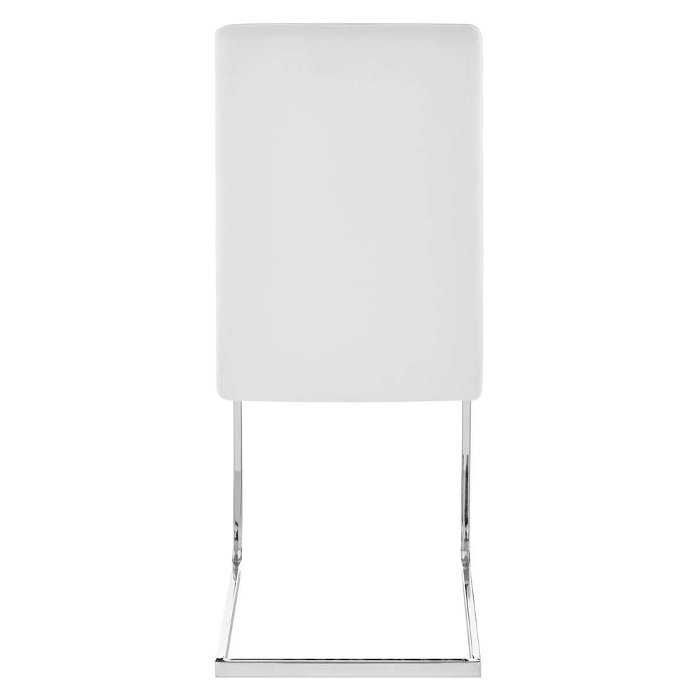 Amanda Contemporary Side Chair in Gray Faux Leather and Chrome Finish - Set of 2 By Armen Living | Dining Chairs | Modishstore - 11