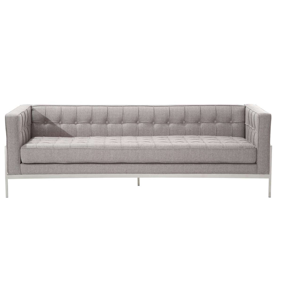 Andre Contemporary Sofa In Gray Tweed and Stainless Steel By Armen Living | Sofas |  Modishstore  - 2