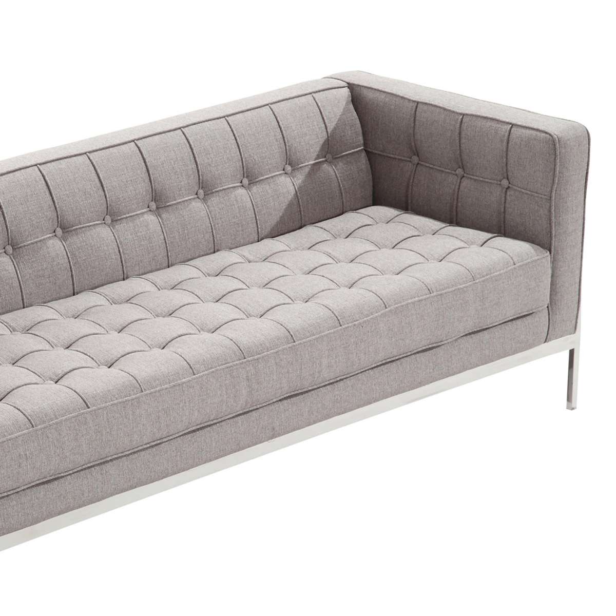 Andre Contemporary Sofa In Gray Tweed and Stainless Steel By Armen Living | Sofas |  Modishstore  - 5