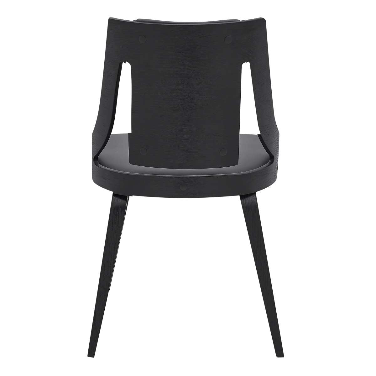 Aniston Gray Faux Leather and Black Wood Dining Chairs - Set of 2 By Armen Living | Dining Chairs | Modishstore - 4