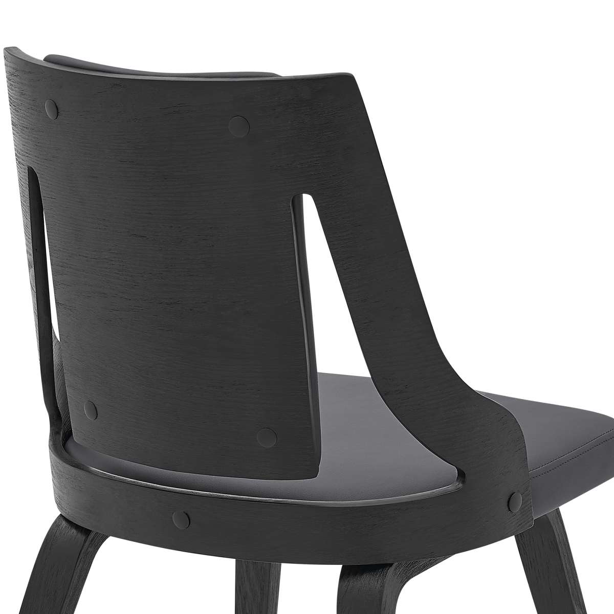 Aniston Gray Faux Leather and Black Wood Dining Chairs - Set of 2 By Armen Living | Dining Chairs | Modishstore - 5