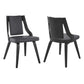 Aniston Gray Faux Leather and Black Wood Dining Chairs - Set of 2 By Armen Living | Dining Chairs | Modishstore