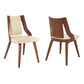 Aniston Cream Faux Leather and Walnut Wood Dining Chairs - Set of 2 By Armen Living | Dining Chairs | Modishstore