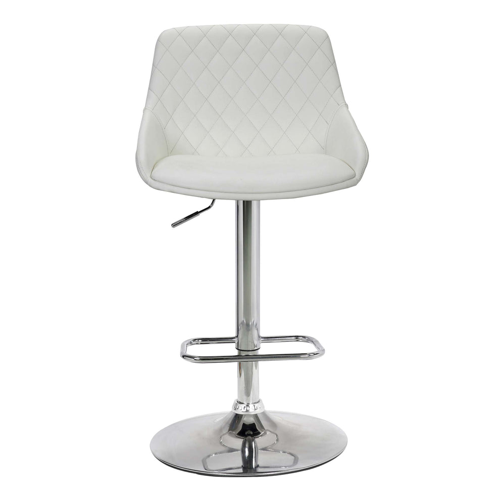 Anibal Adjustable Height Swivel Grey Faux Leather and Black Metal Bar Stool By Armen Living | Bar Stools |  Modishstore  - 11