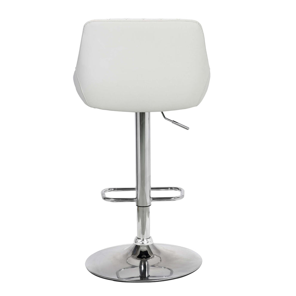 Anibal Adjustable Height Swivel Grey Faux Leather and Black Metal Bar Stool By Armen Living | Bar Stools |  Modishstore  - 9