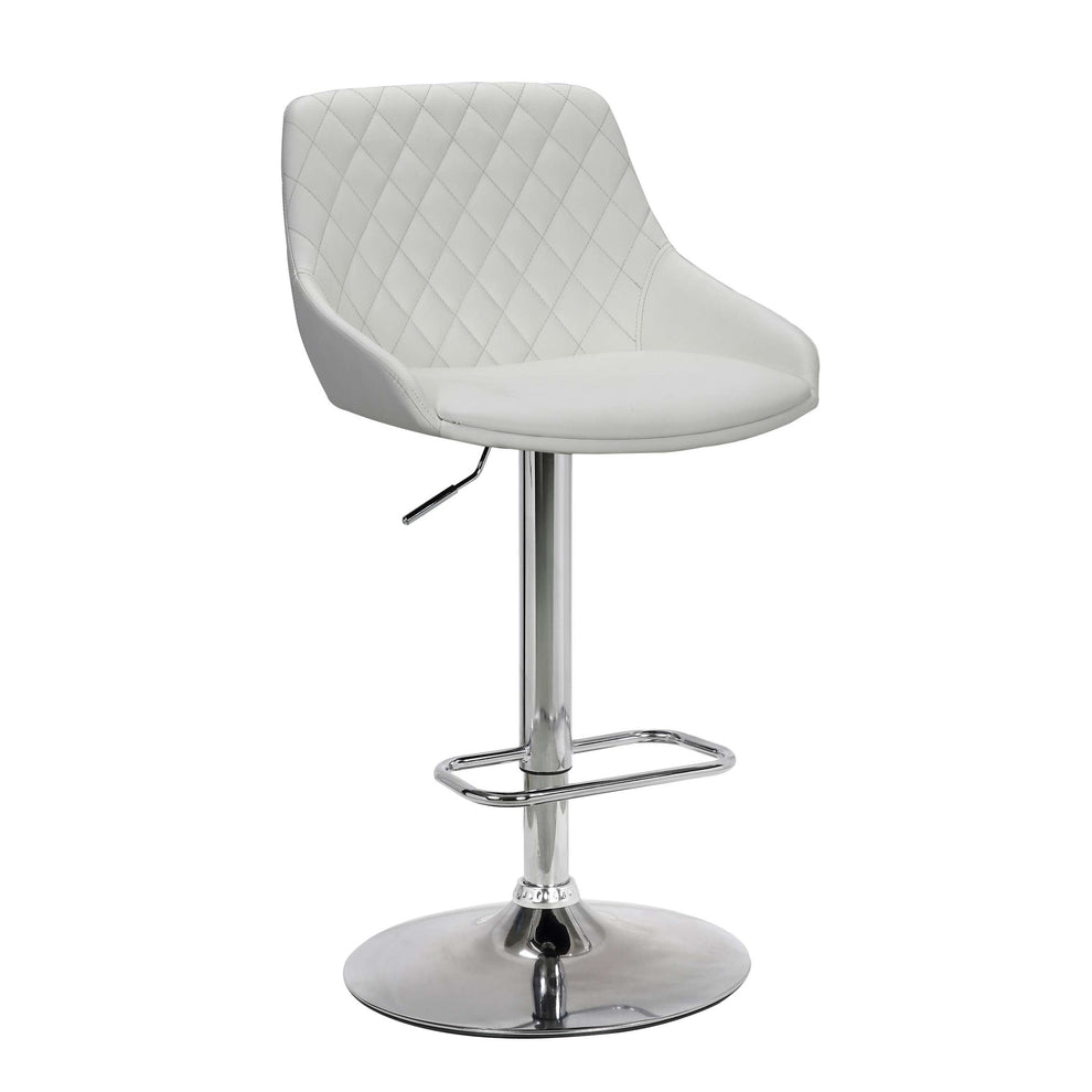 Anibal Adjustable Height Swivel Grey Faux Leather and Black Metal Bar Stool By Armen Living | Bar Stools |  Modishstore  - 10