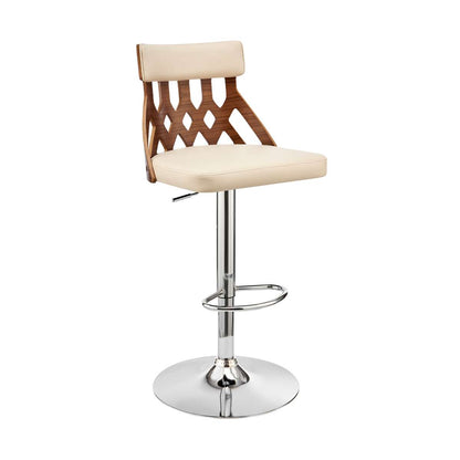 Angelo Adjustable Swivel Grey Faux Leather & Black Wood Bar Stool with Black Base By Armen Living | Bar Stools |  Modishstore  - 20