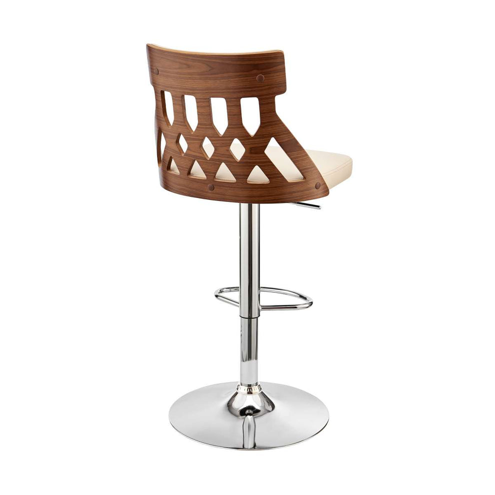 Angelo Adjustable Swivel Grey Faux Leather & Black Wood Bar Stool with Black Base By Armen Living | Bar Stools |  Modishstore  - 22