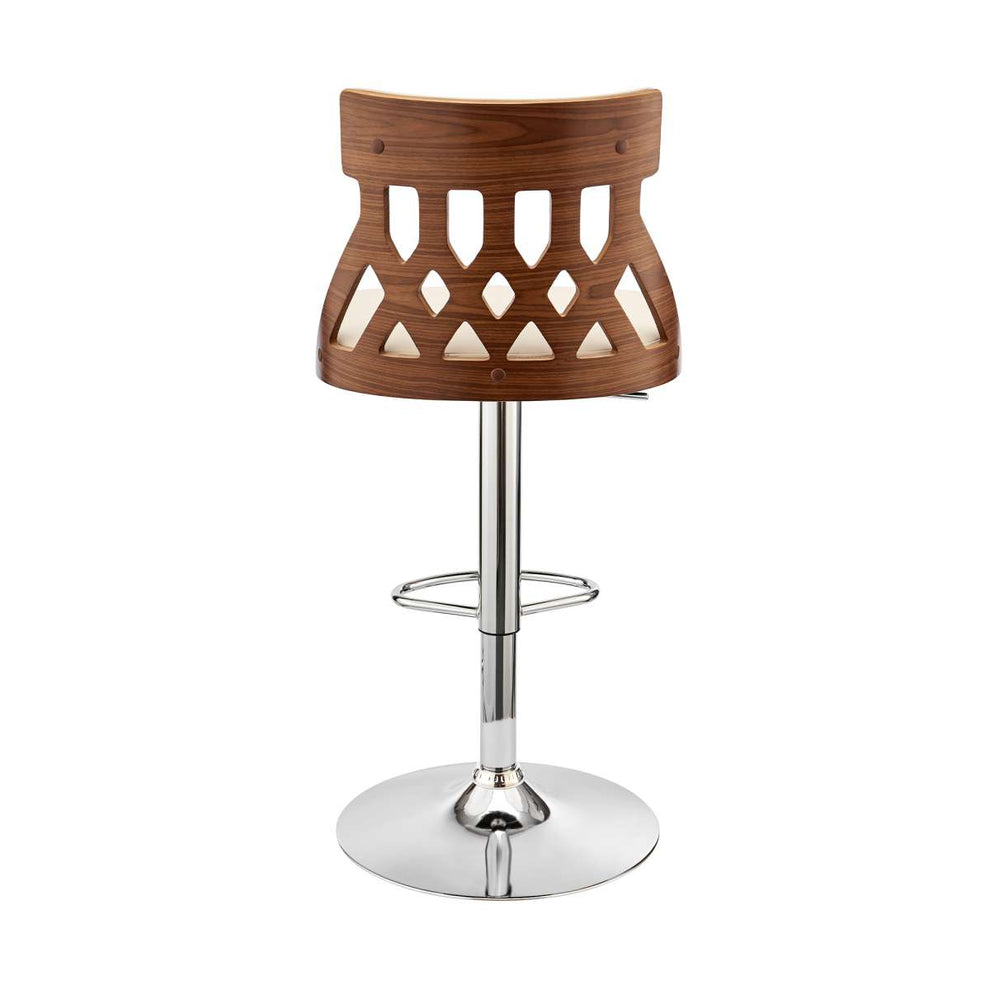 Angelo Adjustable Swivel Grey Faux Leather & Black Wood Bar Stool with Black Base By Armen Living | Bar Stools |  Modishstore  - 23