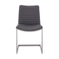 April Contemporary Dining Chair in Brushed Stainless Steel Finish and Gray Faux Leather - Set of 2 By Armen Living | Dining Chairs | Modishstore - 2