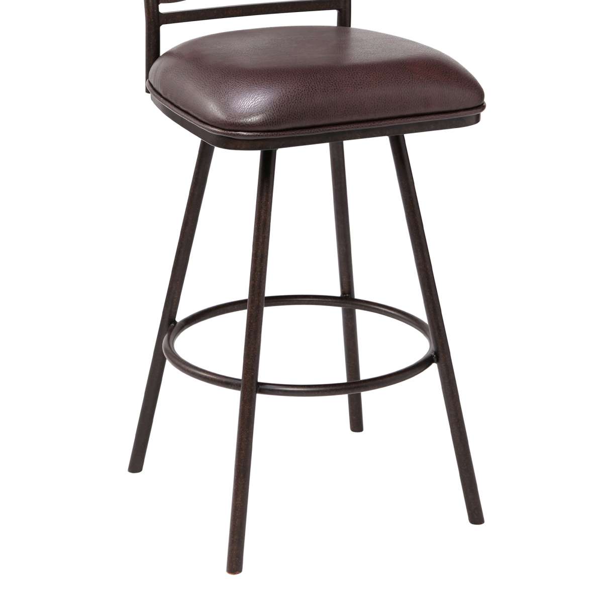 Arden Contemporary 30" Bar Height Barstool in Auburn Bay Finish with Brown Faux Leather and Sedona Wood Finish Back By Armen Living | Bar Stools |  Modishstore  - 6