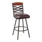 Arden Contemporary 30" Bar Height Barstool in Auburn Bay Finish with Brown Faux Leather and Sedona Wood Finish Back By Armen Living | Bar Stools |  Modishstore  - 2