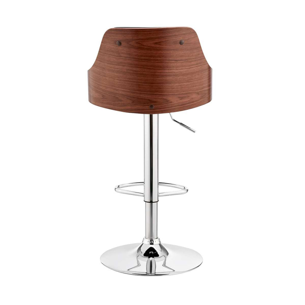 Asher Adjustable Grey Faux Leather and Black Finish Bar Stool By Armen Living | Bar Stools | Modishstore - 11