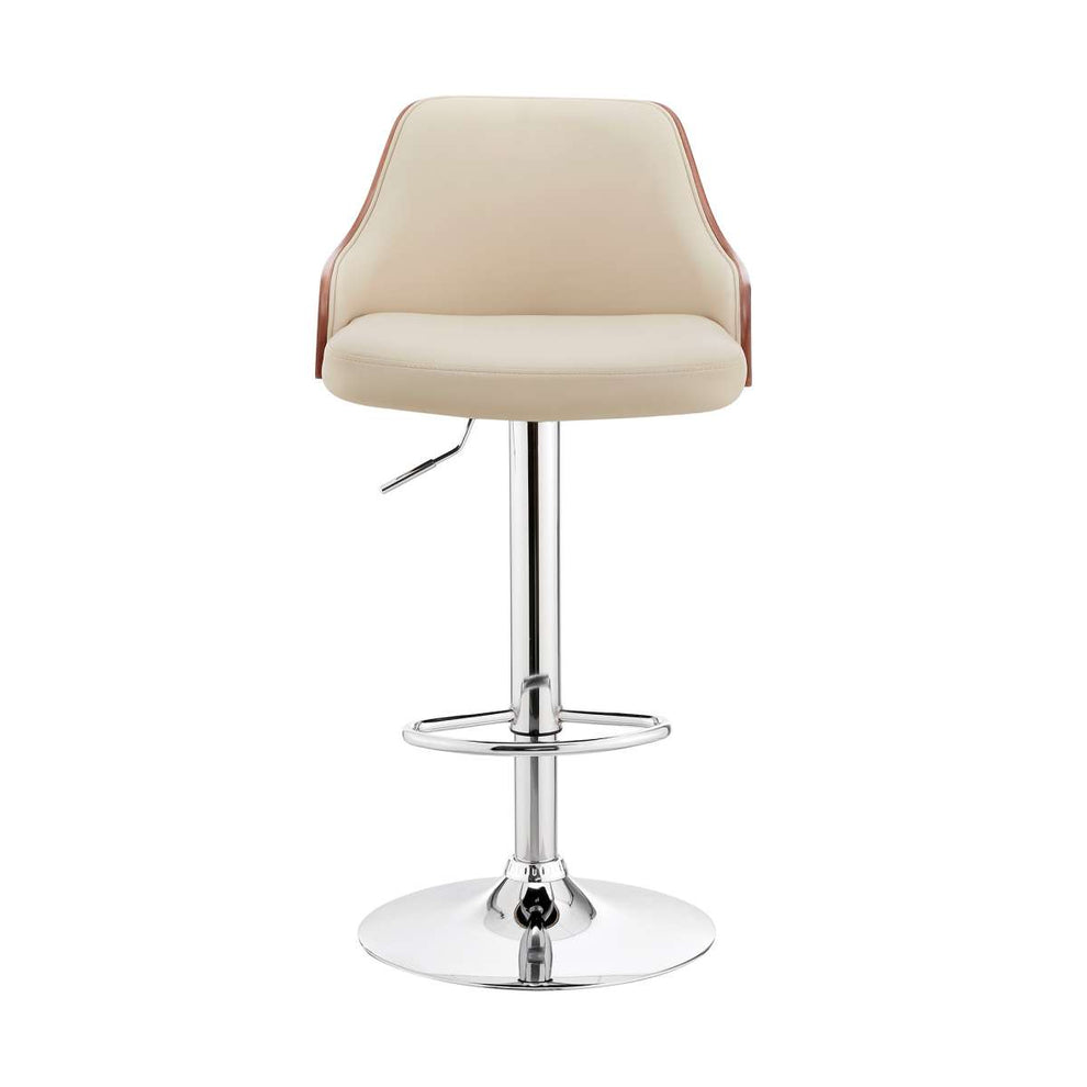 Asher Adjustable Grey Faux Leather and Black Finish Bar Stool By Armen Living | Bar Stools | Modishstore - 16