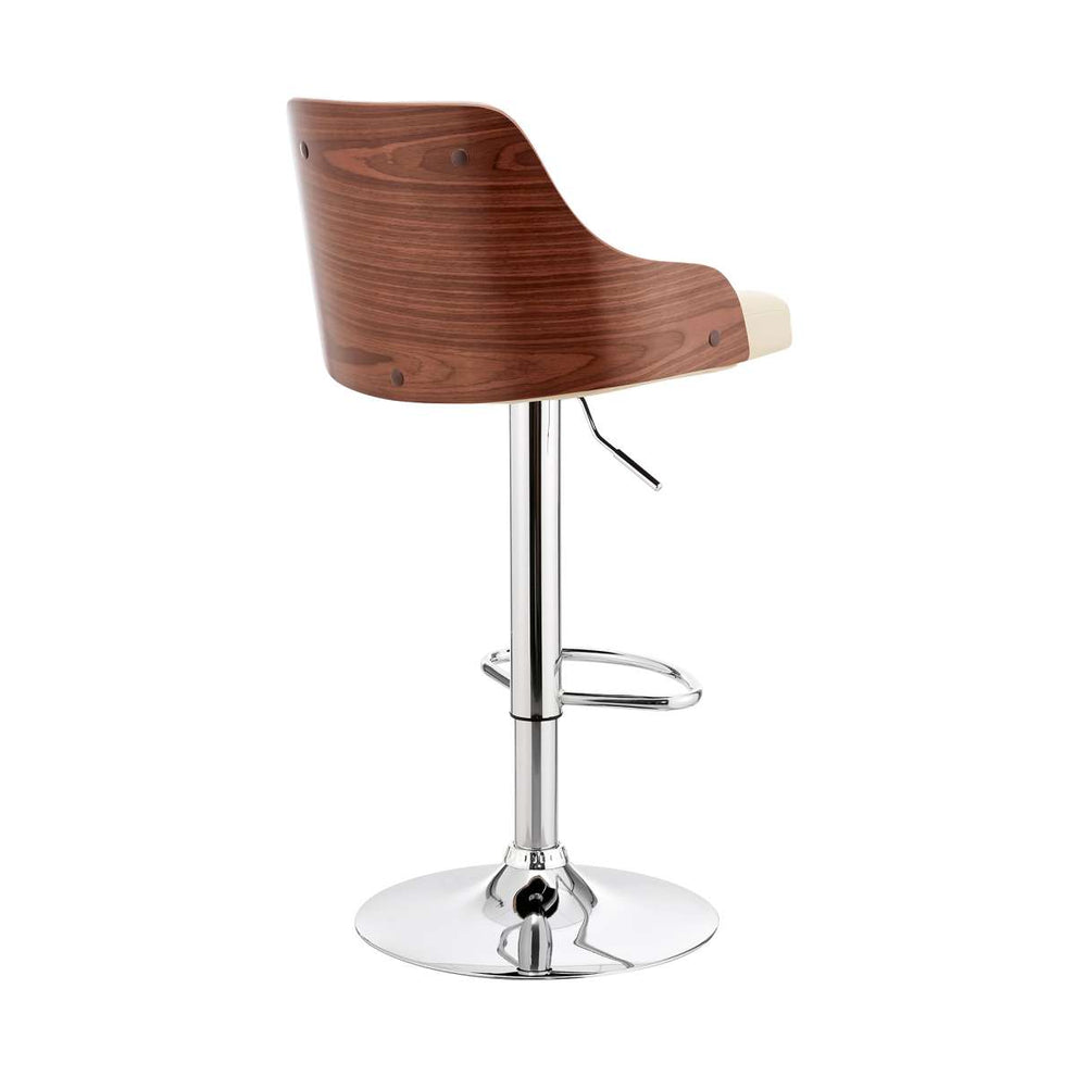 Asher Adjustable Grey Faux Leather and Black Finish Bar Stool By Armen Living | Bar Stools | Modishstore - 17
