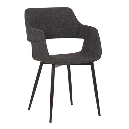 Ariana Mid-Century Charcoal Open Back Dining Accent Chair By Armen Living | Dining Chairs | Modishstore