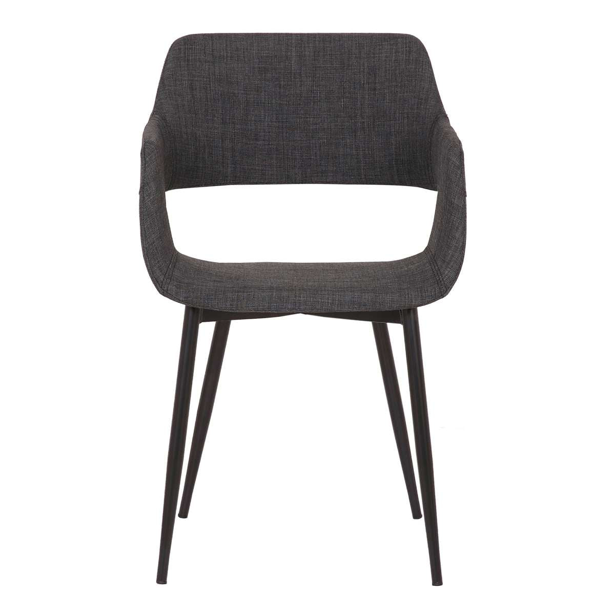 Ariana Mid-Century Charcoal Open Back Dining Accent Chair By Armen Living | Dining Chairs | Modishstore - 2