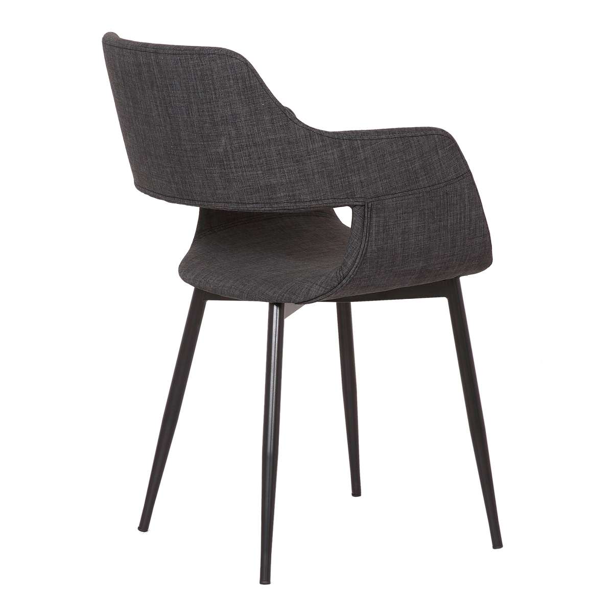 Ariana Mid-Century Charcoal Open Back Dining Accent Chair By Armen Living | Dining Chairs | Modishstore - 3