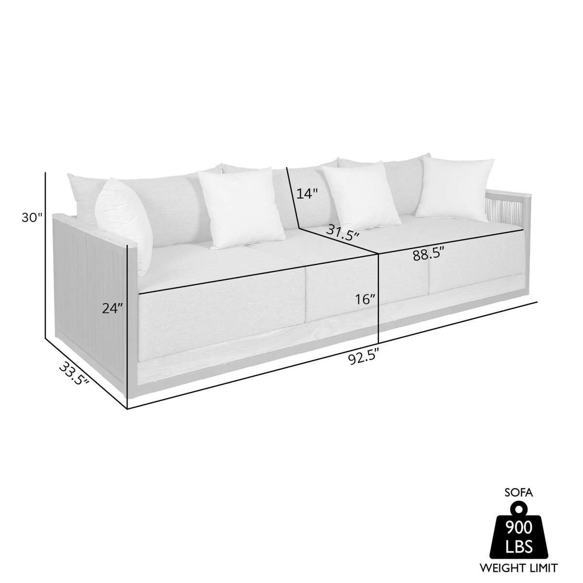 Artesia Outdoor Patio Chair in Teak Wood and Black Rope with Dark Gray Olefin Cushions By Armen Living | Outdoor Chairs | Modishstore - 8