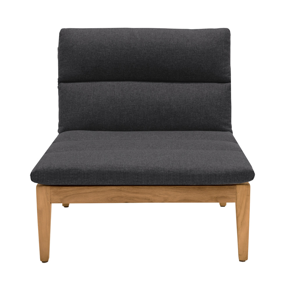 Arno Outdoor Modular Teak Wood Lounge Chair with Charcoal Olefin - Set of 2 By Armen Living | Outdoor Chaise Lounges | Modishstore - 4
