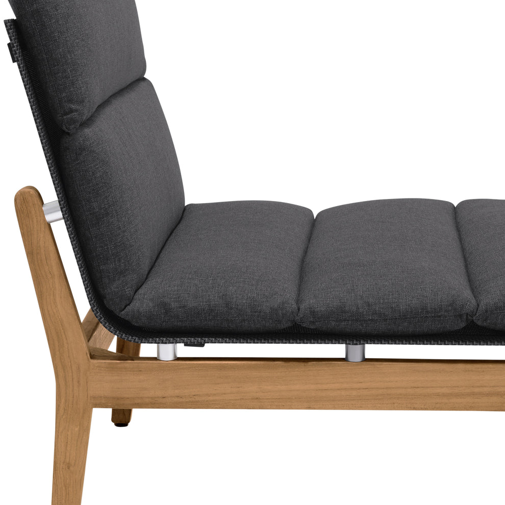 Arno Outdoor Modular Teak Wood Lounge Chair with Charcoal Olefin - Set of 2 By Armen Living | Outdoor Chaise Lounges | Modishstore - 7