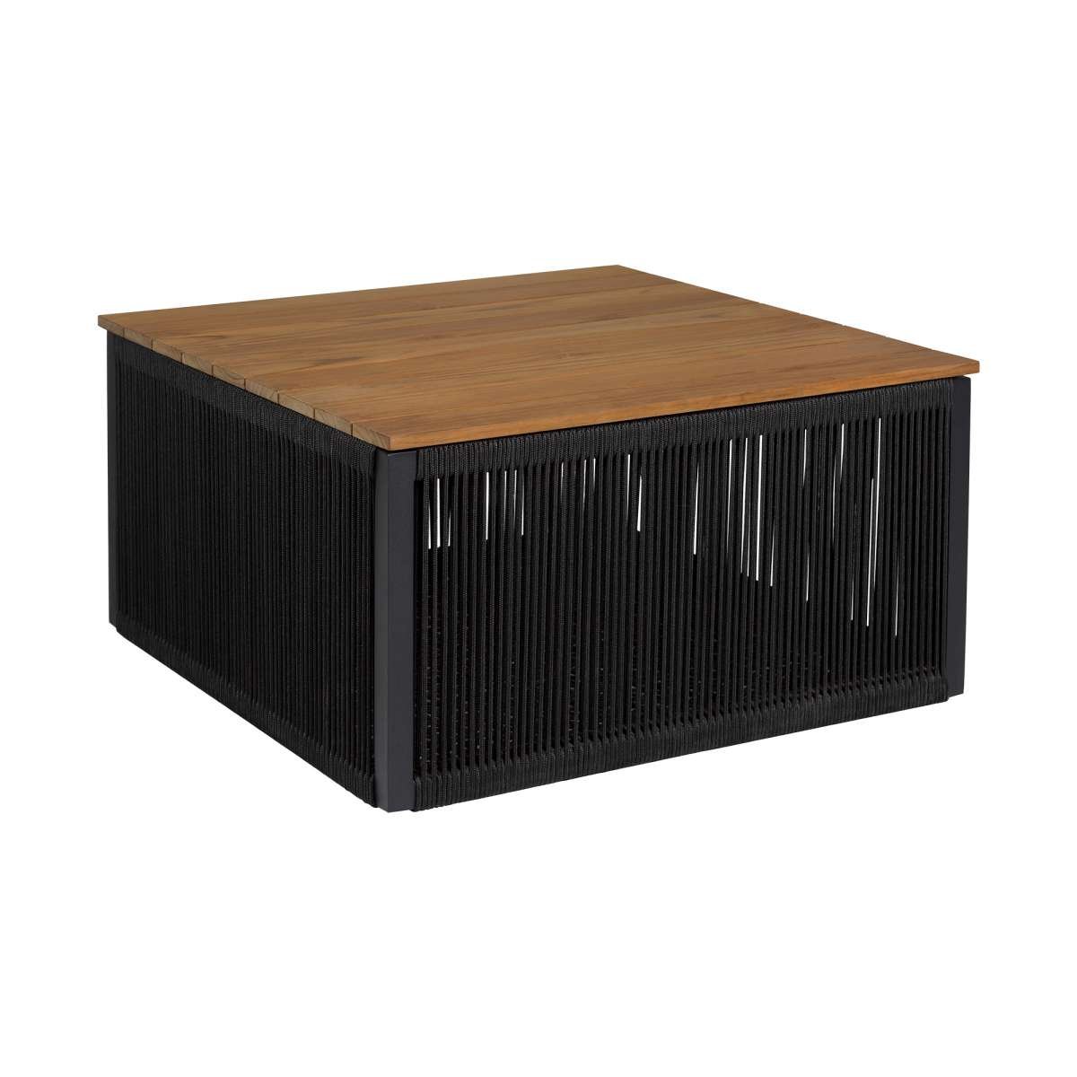 Artesia Outdoor Patio Coffee Table in Teak Wood and Black Rope By Armen Living | Outdoor Tables | Modishstore - 3