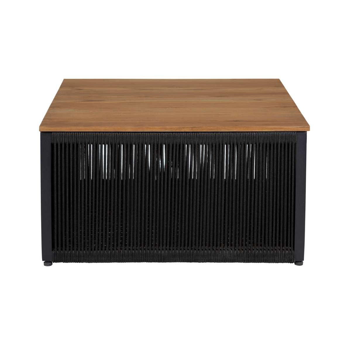 Artesia Outdoor Patio Coffee Table in Teak Wood and Black Rope By Armen Living | Outdoor Tables | Modishstore - 4