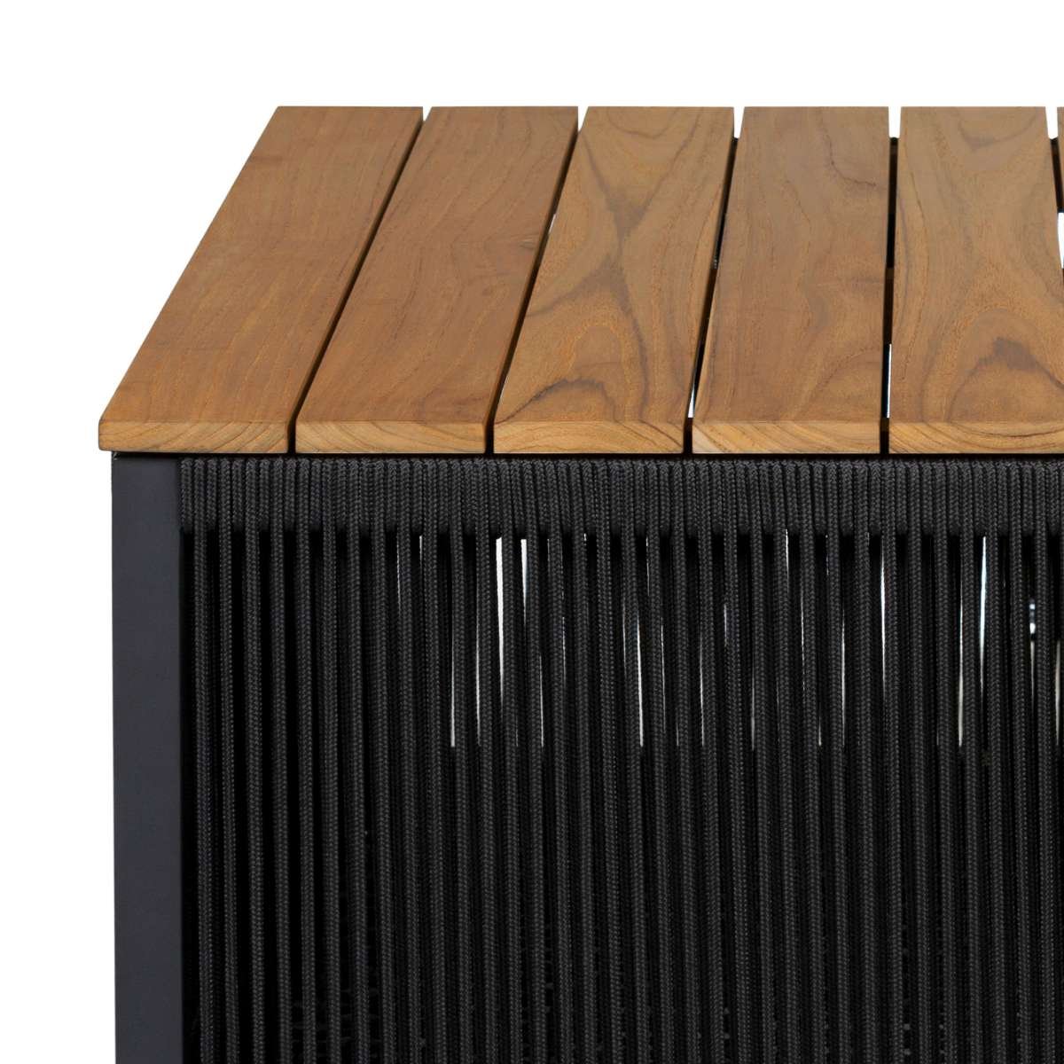 Artesia Outdoor Patio Coffee Table in Teak Wood and Black Rope By Armen Living | Outdoor Tables | Modishstore - 5