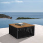 Artesia Outdoor Patio Coffee Table in Teak Wood and Black Rope By Armen Living | Outdoor Tables | Modishstore