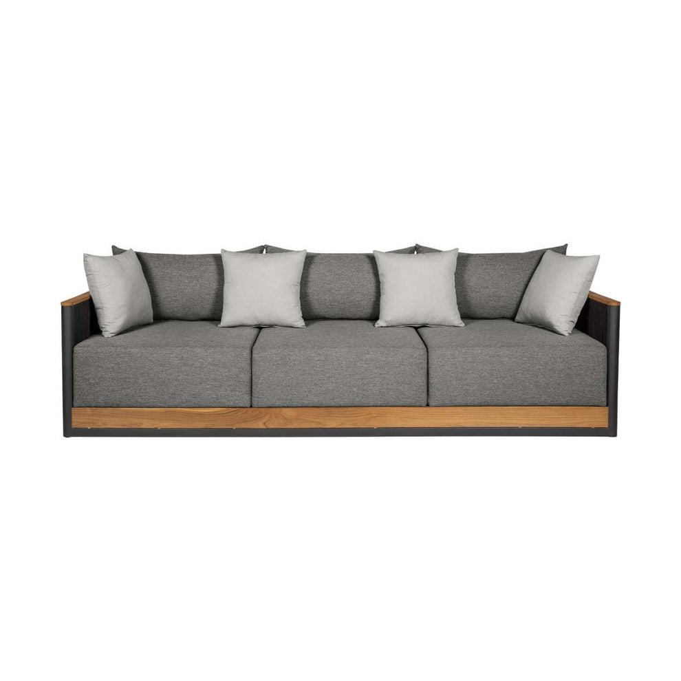 Artesia Outdoor Patio Sofa in Teak Wood and Black Rope with Dark Gray Olefin Cushions By Armen Living | Outdoor Sofas, Loveseats & Sectionals | Modishstore - 3